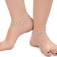AanyaCentric Gold-Polished Mangalsutra Pendant Earring Set & Silver Plated Anklet
