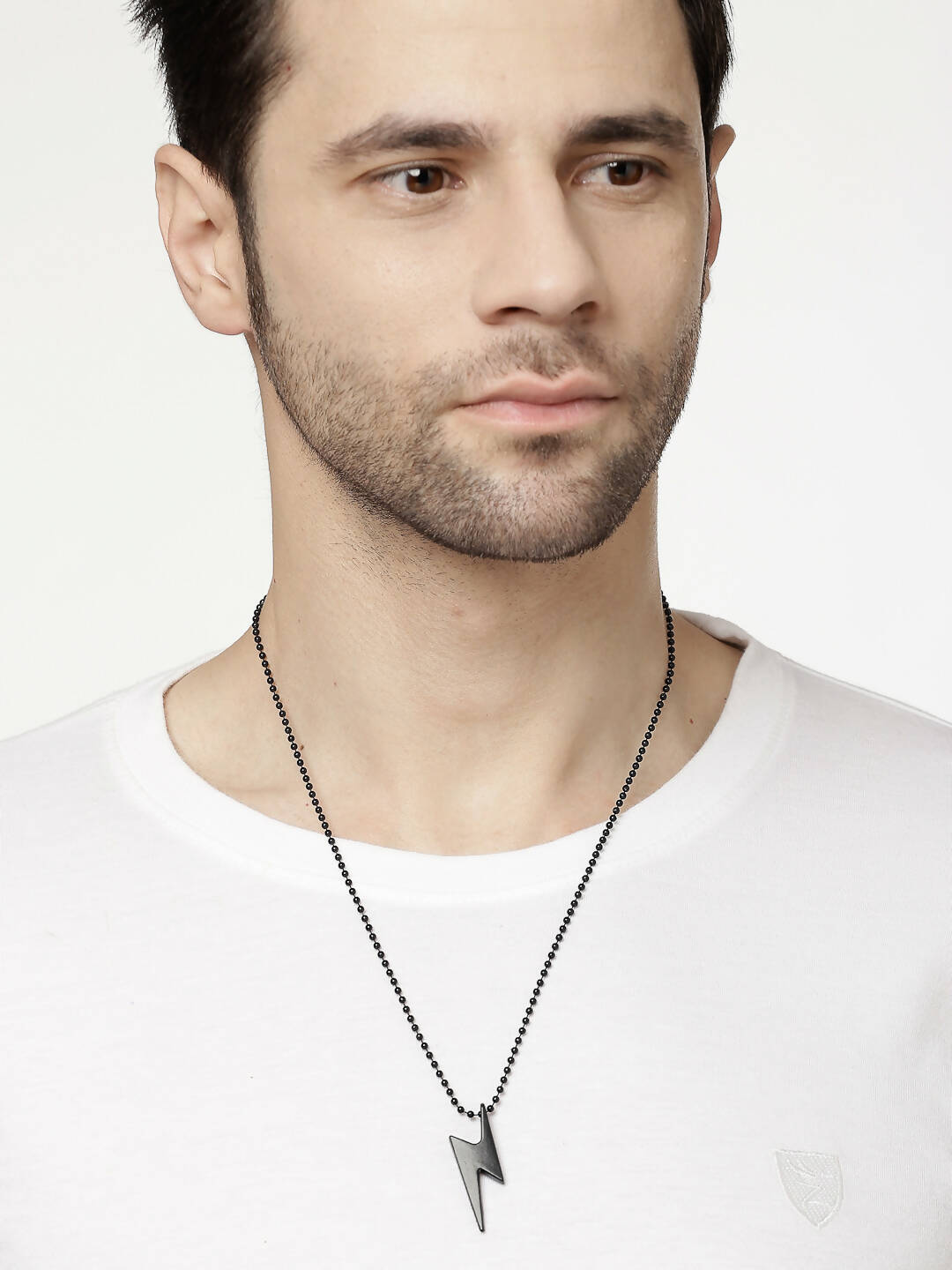 NVR Men Black Plated Flash Pendent With Chain | Swadesiicart