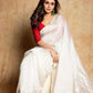 DEIANA'S Beautiful Designer Golden zari Soft Cotton Saree - White - Swadesiicart