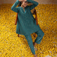 trueBrowns Deep Sea Gold Cotton Flared Co-Ord Set - Swadesiicart