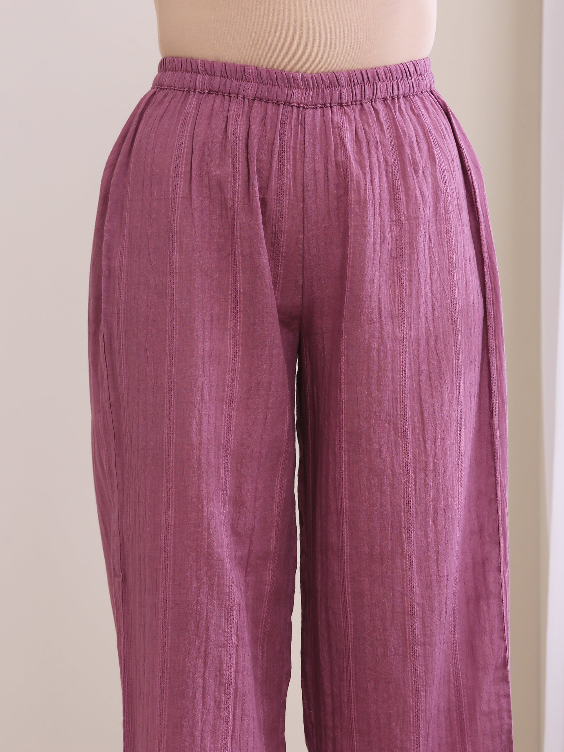 trueBrowns Onion Pink Dobby Angrakha Pant Set | Swadesiicart