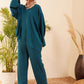 InWeave Women's Dark Ocean Full Sleeve Boho Top Bottom Set - Swadesiicart