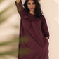 trueBrowns Maroon Cotton Ikat Slit Kurta Pant Set | Swadesiicart