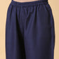 trueBrowns Cotton Linen Dark Blue Kurta Pant Set | Swadesiicart