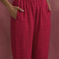 trueBrowns Magenta Cotton Dobby Kurta Set | Swadesiicart