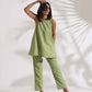 trueBrowns Green Slub Co-ord Set - Swadesiicart