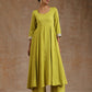 trueBrowns Lime Modal Satin Anarkali Set | Swadesiicart