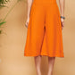 InWeave Women's Orange Flared Kurta Palazzo Set - Swadesiicart