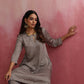 trueBrowns Grey High low Kurta Set | Swadesiicart