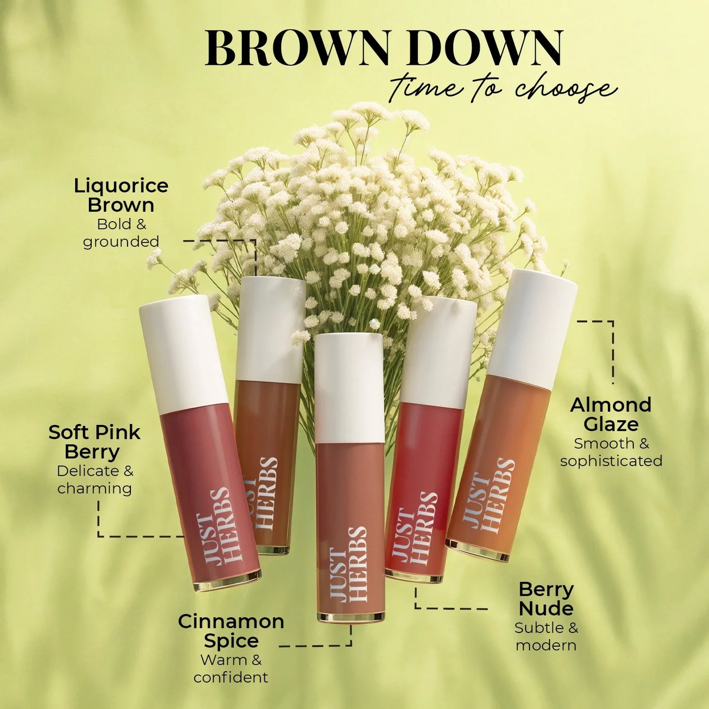 Herb Enriched Matte Liquid Lipstick Kit- Set of 5