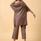 trueBrowns Cotton Linen Burnt Brown Boxy Fit Co-Ord Set - Swadesiicart
