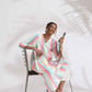 trueBrowns Off-White Cotton Multi Stripe Flared Kurta Set | Swadesiicart