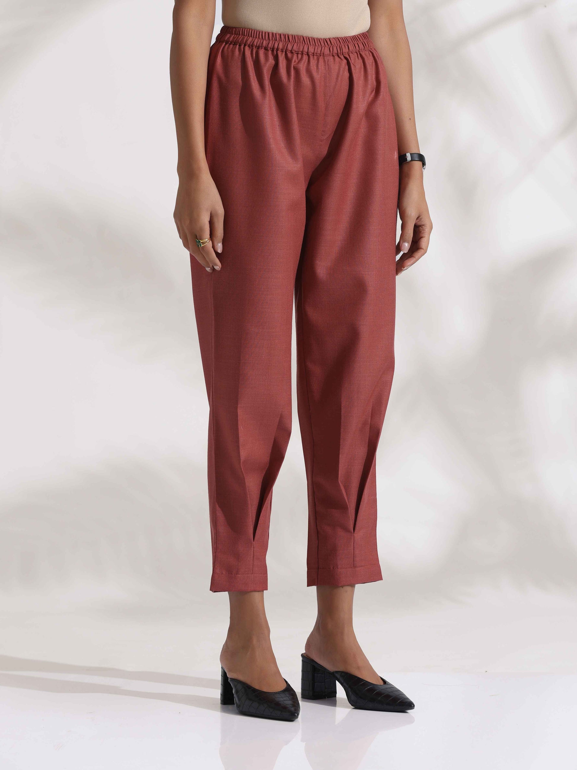 trueBrowns Pink Slub Pleated Co-ord Set - Swadesiicart
