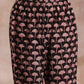 trueBrowns Black Floral Bagru Print Cotton Flared Kurta Pant Set | Swadesiicart