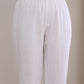 trueBrowns White Dobby Flared Slit Kurta Pant Set | Swadesiicart