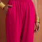 trueBrowns Red Print Flared Anarkali Kurta Set | Swadesiicart