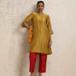 trueBrowns Gold Tissue Kurta Co-ord Set - Swadesiicart