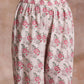 trueBrowns Pink Green Buta On White Block Print Cotton Slit Kurta Pant Set | Swadesiicart