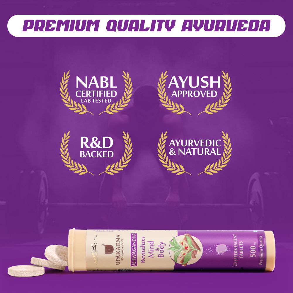 Upakarma Ayurveda Ashwagandha Effervescent Tablets | Swadesiicart