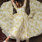 Pomcha Jaipur Yellow Phool Organza Anarkali Set | Swadesiicart