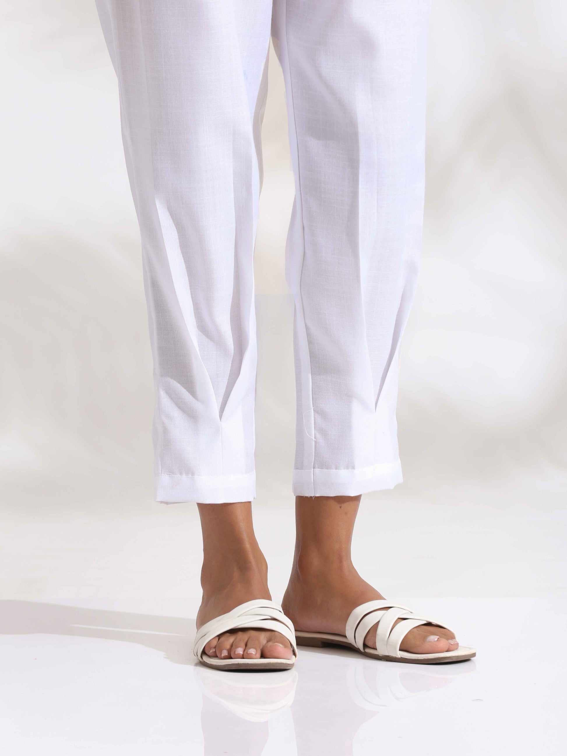trueBrowns White Slub Co-ord Set - Swadesiicart
