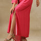 trueBrowns Pink Bandhani Printed Silk Drop Shoulder Dress | Swadesiicart
