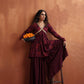 trueBrowns Purple Floral Print Sharara Set | Swadesiicart
