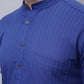 Even Apparels Blue Pure Cotton Short Sleeves Kurta With Band Collar | Swadesiicart