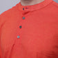 Even Apparels Orange Pure Cotton Short Kurta With Band Collar | Swadesiicart