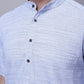 Even Apparels Blue Pure Cotton Short Sleeves Kurta With Band Collar | Swadesiicart