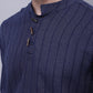 Indian Clothing Even Apparels Blue Pure Cotton Short Kurta With Band Collar | Swadesiicart