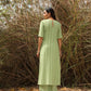 trueBrowns Green Cotton Dobby Embroidered Kurta Set | Swadesiicart