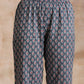 trueBrowns Steel Grey Ikat Print Cotton Gathers Co-Ord Set - Swadesiicart
