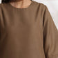 trueBrowns Brown Slub Dress | Swadesiicart