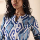 trueBrowns Blue Cotton Ikat Relaxed Co-ord Set - Swadesiicart