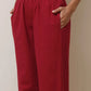 trueBrowns Grey Cotton Linen Kurta Pant Set | Swadesiicart
