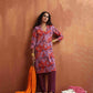 trueBrowns Purple Print Kurta Co-ord Set - Swadesiicart