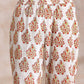 trueBrowns Yellow Overall Floral Block Print Cotton Sleeveless Kurta Pant Set | Swadesiicart