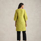 trueBrowns Green Cotton Blend Short Kurta | Swadesiicart
