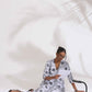 trueBrowns White Cotton Geometric Print Angrakha Kurta Set | Swadesiicart