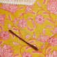 InWeave Women's Lime Pink Print Patch Cotton Straight Kurta - Swadesiicart