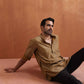 trueBrowns Men's Mustard Cotton Dobby Short Kurta | Swadesiicart