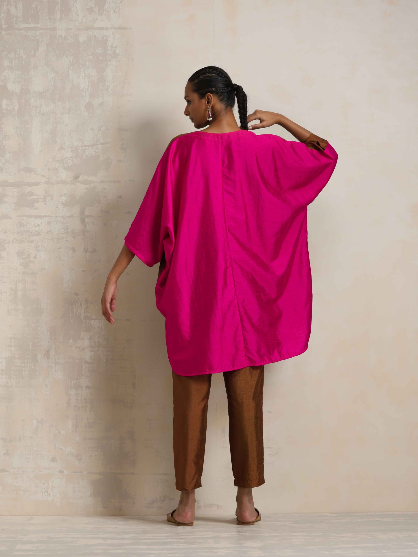 trueBrowns Brown Silk Co-ord Set - Swadesiicart