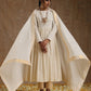 trueBrowns Ivory Gold Cotton Anarkali Set | Swadesiicart
