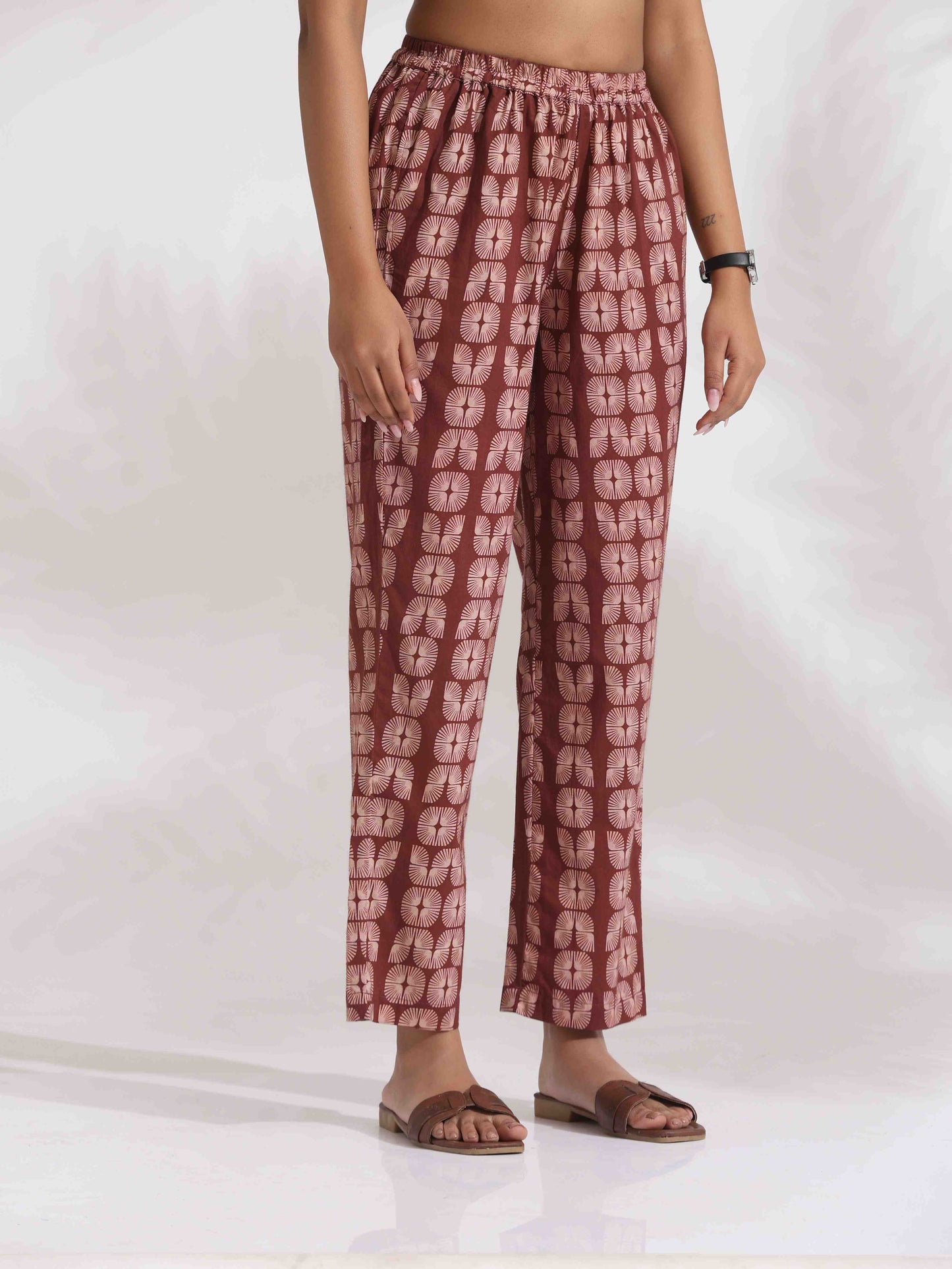 trueBrowns Brown Cotton Solid Kurta Co-ord Set - Swadesiicart