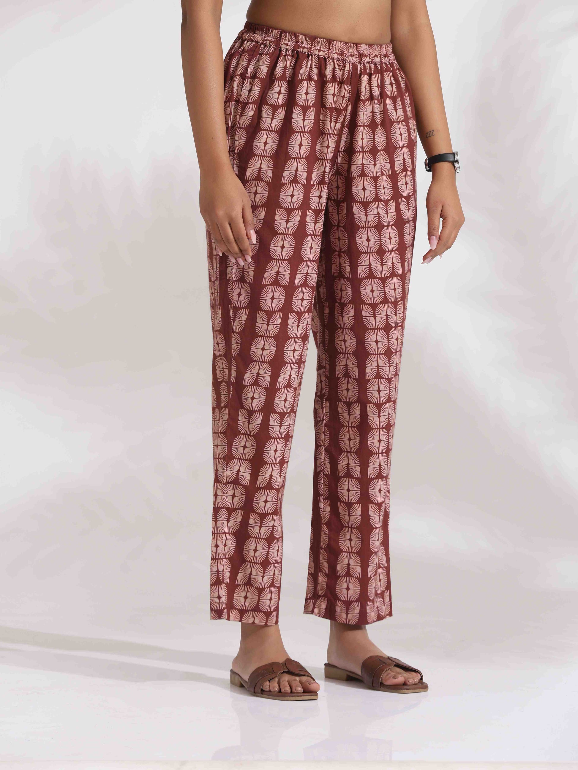 trueBrowns Brown Cotton Solid Kurta Co-ord Set - Swadesiicart