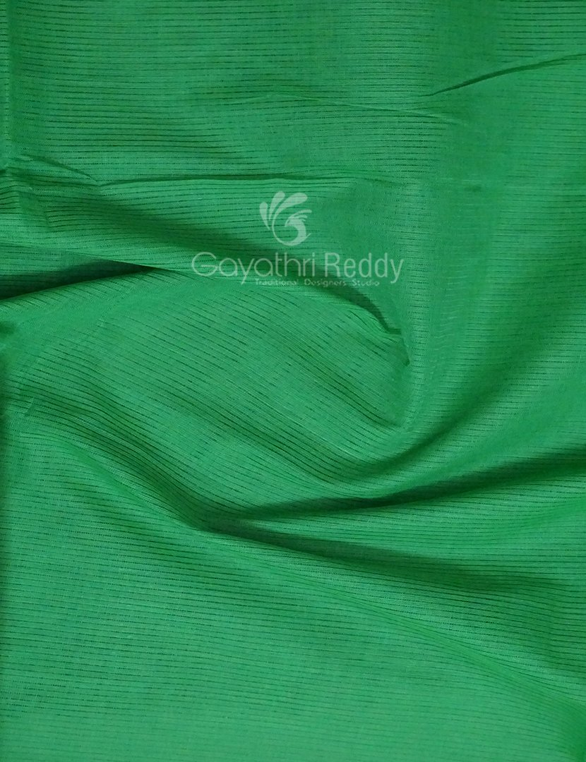 Shades of Green With Contrast Blouse Pure Mangalgiri Cotton By Gayathri Reddy Designer Studio | Swadesiicart