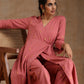 trueBrowns Blush Gold Cotton Angrakha Kurta Set | Swadesiicart
