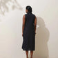 trueBrowns Black Cotton Linen Dress | Swadesiicart