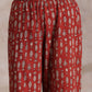 trueBrowns Rust Red Bagru Fish Print Cotton Gathers Co-Ord Set - Swadesiicart